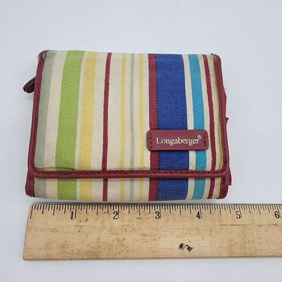 Vintage LONGABERGER Wallet Homestead Striped Good Used‎ Condition - Picture 7 of 8